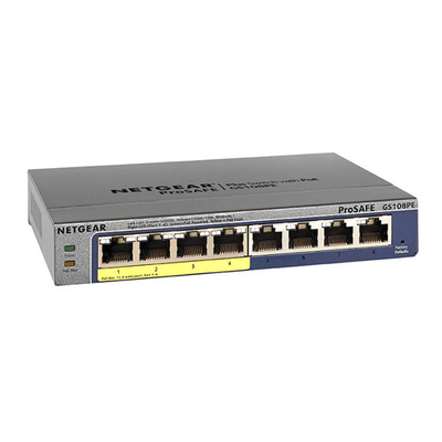 GS108PE-300NAS Netgear Prosafe GS108P 4 x RJ-45 Ports PoE 10/100/1000Base-T + 4 x RJ-45 Ports Layer 2 Unmanaged Gigabit Ether...