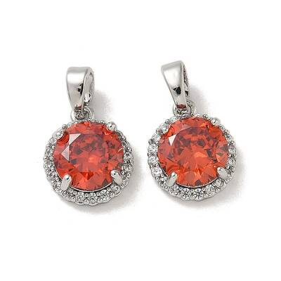 Brass Micro Pave Cubic Zirconia Pendents
