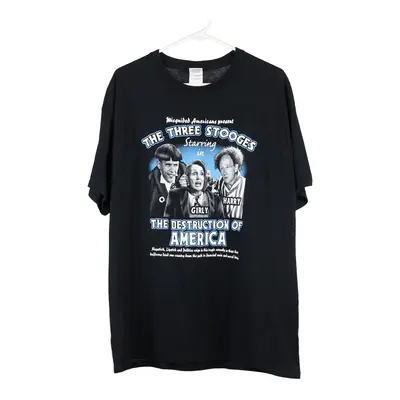 The Three Stooges Gildan Graphic T-Shirt - Large Black Cotton