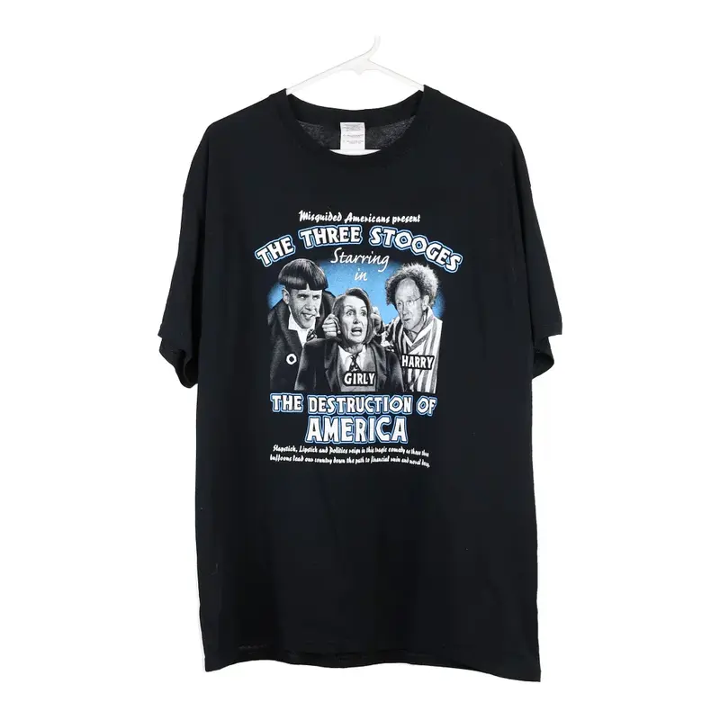 The Three Stooges Gildan Graphic T-Shirt - Large Black Cotton