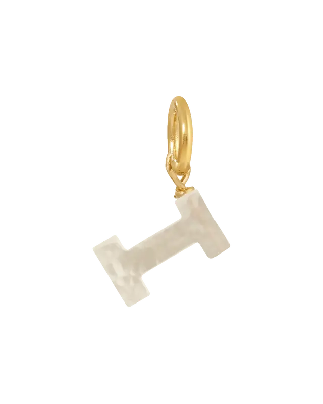 MOP Letter Charm | Metal Color: Gold | Letter: I
