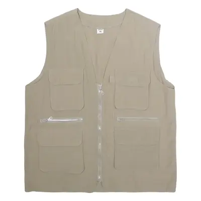 Mens Utility Vest Gilet Cream XL