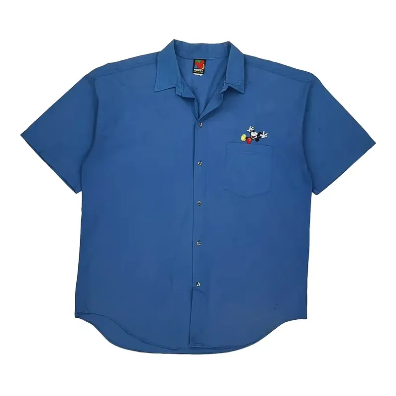 Mickey Mouse Mickey Unlimited Graphic Short Sleeve Shirt - 2XL Blue Cotton