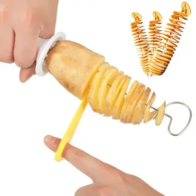 Potato Spiral Cutter, 1 Count Portable BBQ Skewers For Camping Chips Maker, Kitchen Utensils & Gadgets For Chips Making