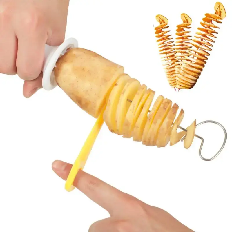 Potato Spiral Cutter, 1 Count Portable BBQ Skewers For Camping Chips Maker, Kitchen Utensils & Gadgets For Chips Making