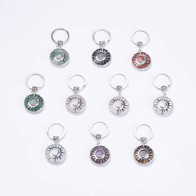 Natural/Synthetic Gemstone Keychain