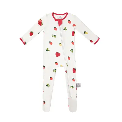 BubblePanda springtok Rayon Bamboo Fiber Baby Pajamas 0-24 Months Unisex Front Zipper Non-slip One-Piece Pajamas
