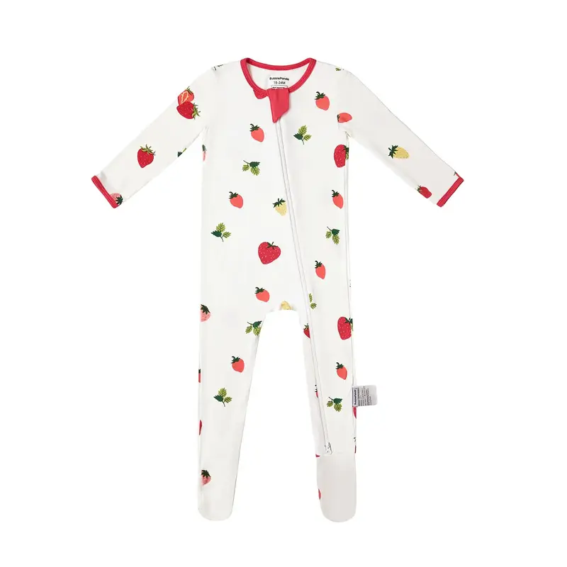 BubblePanda springtok Rayon Bamboo Fiber Baby Pajamas 0-24 Months Unisex Front Zipper Non-slip One-Piece Pajamas