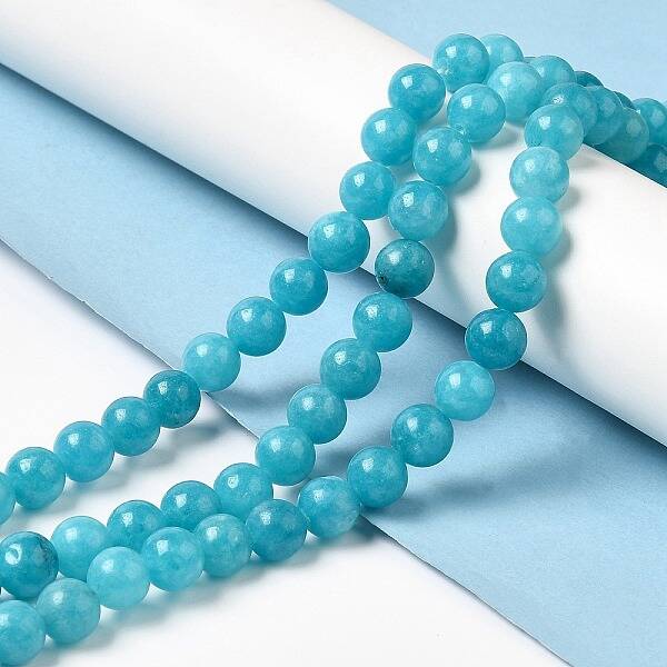 Natural Dyed White Jade Beads Strands