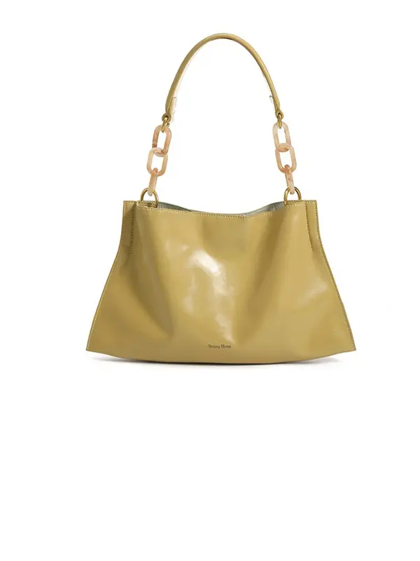 Smting soft leather chain hobo bag