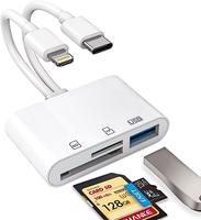 SD Card Reader for iPhone, iPad, USB C and Lightning Dual Port SD Card Adapter, Memory Card Reader for Camera Adapter, Suppor...