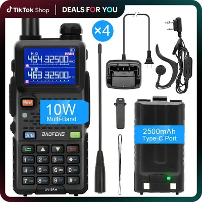 BAOFENG 5RH 10W Walkie Talkie – Long Range Ham Radio (Upgraded UV-5R), NOAA Weather Alert, 999 Channels, Rechargeable Two-W...