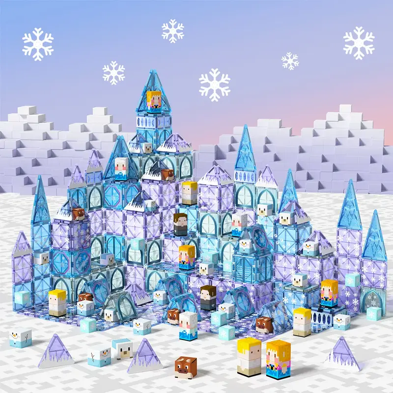 GobiDex STEM Game-based Frozen Castle Magnetic Building Toys Combined with Blocks and Tiles in Gift Package, 70/102 PCS