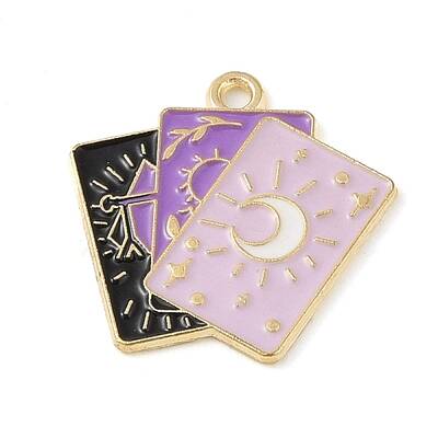 Tarot Style Alloy Eanaml Pendants