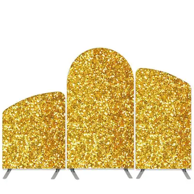 Aperturee Golden Theme Glitter Arch Backdrop Kit For Birthday Party | Round Arch Backdrop Cover | Wedding Arch Backdrop | Cus...
