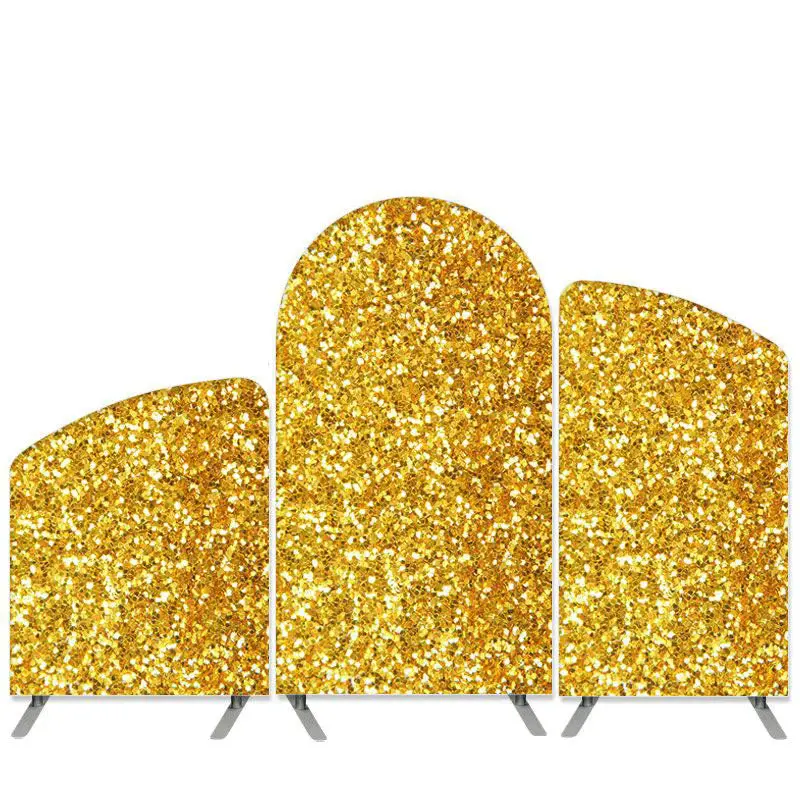 Aperturee Golden Theme Glitter Arch Backdrop Kit For Birthday Party | Round Arch Backdrop Cover | Wedding Arch Backdrop | Cus...