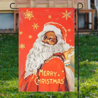 Red Gold Santa Claus Snowflake Christmas Garden Flag - Aperturee