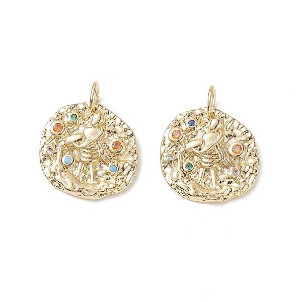 Brass Micro Pave Cubic Zirconia Pendants