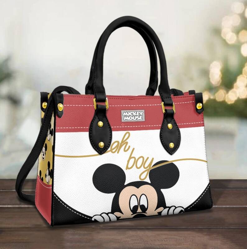 Custom Mickey Mouse Leather Handbag