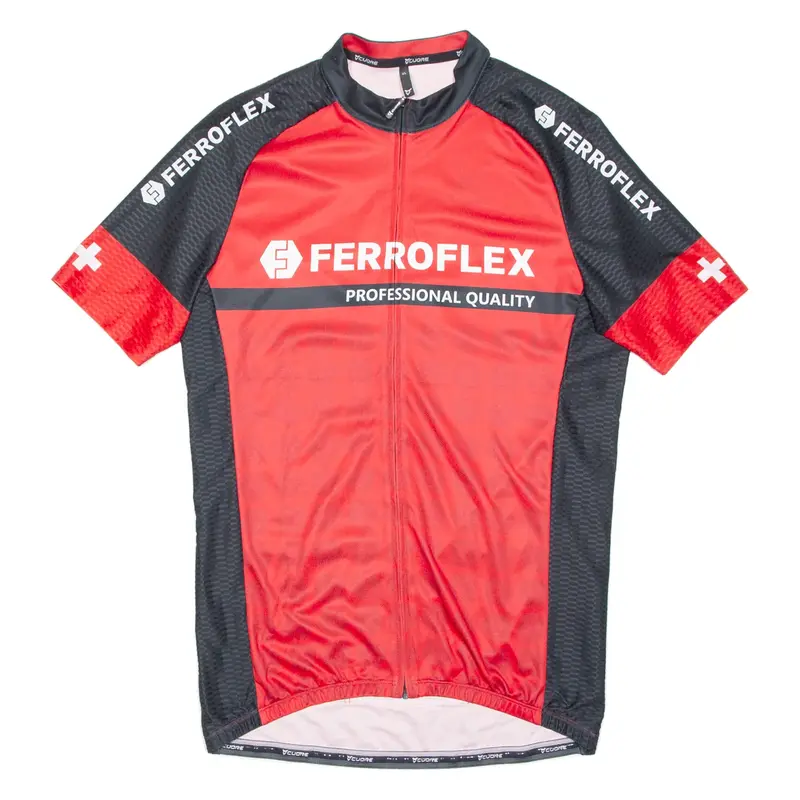 CUDRE Cycling Mens Jersey Red Full Zip XL