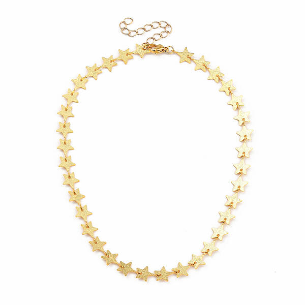 Star Brass Link Chain Necklaces