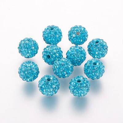 Polymer Clay Rhinestone Beads