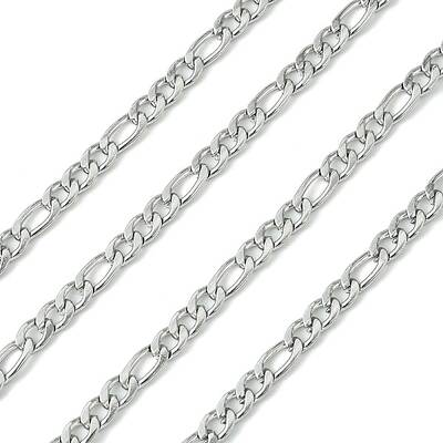 Tarnish Resistant 304 Stainless Steel Figaro Chains