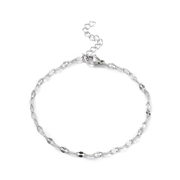 Non-Tarnish 304 Stainless Steel Dapped Link Chain Bracelets for Men Women