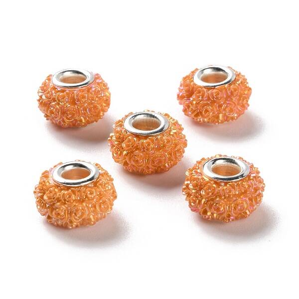 AB Color Resin Rose Flower European Beads