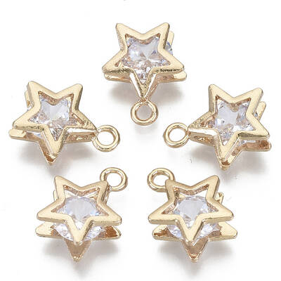 Brass Micro Cubic Zirconia Charms