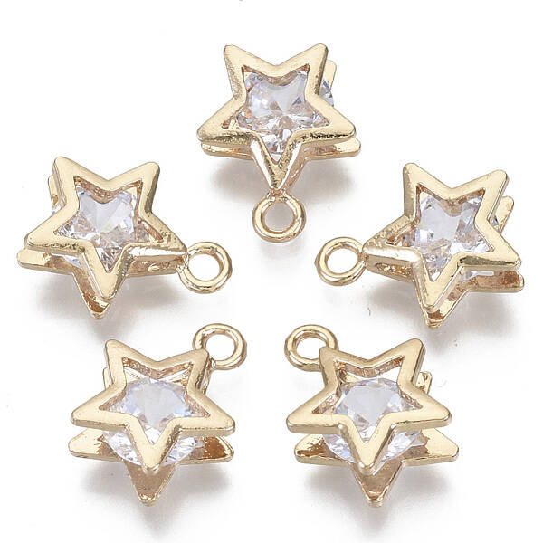 Brass Micro Cubic Zirconia Charms