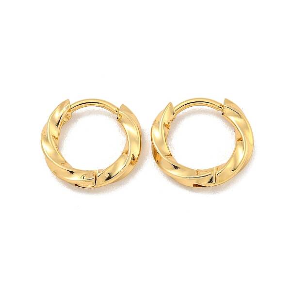202 Stainless Steel Twist Huggie Hoop Earrings