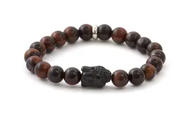 Agato MINK114 Tiger Eye Bead Bracelet - Length: 17cm