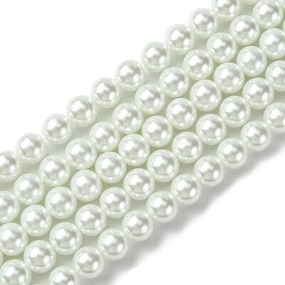 Eco-Friendly Dyed Glass Pearl Round Bead Strands