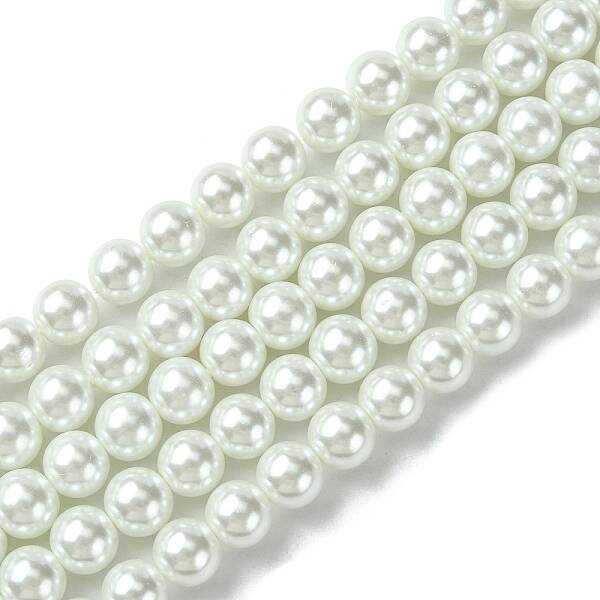 Eco-Friendly Dyed Glass Pearl Round Bead Strands