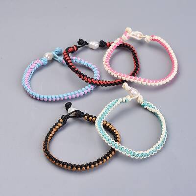 Waxed Polyester Braided Cord Bracelets