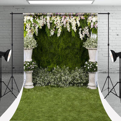 Greenery Floral Lawn Sweep Backdrop For Photoshoot - Aperturee