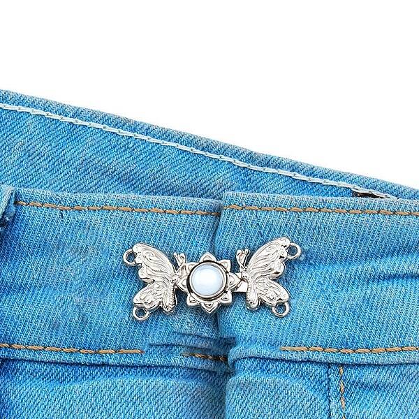 Alloy White Resin Jean Buttons Pins