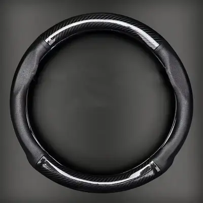 Carbon Fiber Pattern Car Steering Wheel Cover, Breathable & DurableĀ Automotive Steering Wheel Protector, Universal Car Acces...