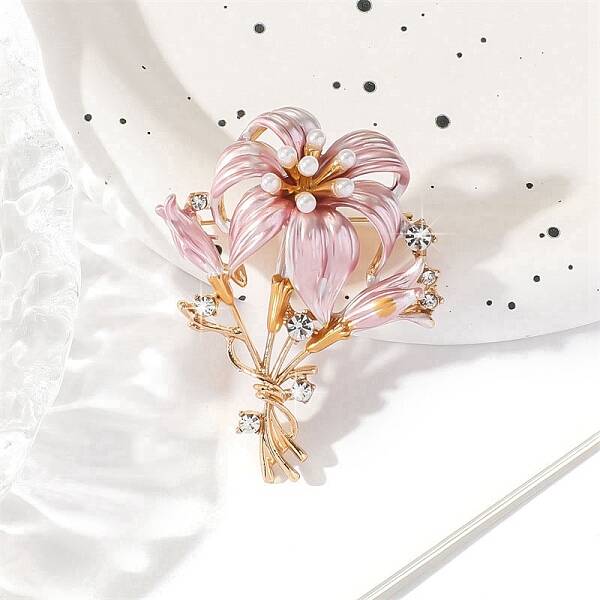 Lily Alloy Enamel Brooches