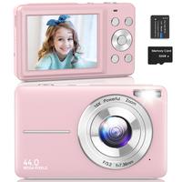 GLOBAL PICK Digital Camera, 1080P & 44MP, 32G Memory Card, 16X Digital Zoom, Compact & Portable Digital Camera Photos For Te...