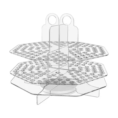 Spinning Beaded Pen Holder 120 Slot Clear Acrylic Space Saving Desktop Organizer for Beaded Pens Marker Paint Brushes Lip Eye...