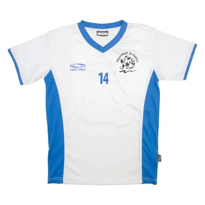 FEEL FREE Mens Football Shirt Jersey White V-Neck S