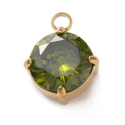 304 Stainless Steel Micro Pave Cubic Zirconia Pendants