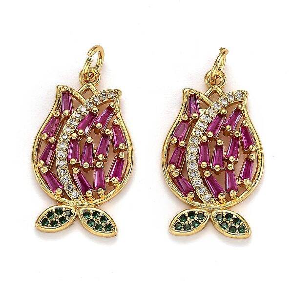 Brass Micro Pave Cubic Zirconia Pendants