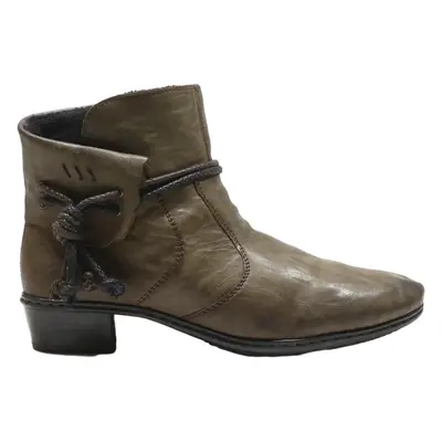 RIEKER Ankle Boots Green Leather Womens UK 7