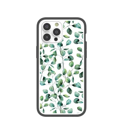 Clear Eucalyptus iPhone 14 Pro Max Case With Black Ridge