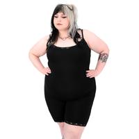 Biker Cami Lace Stretch Bodysuit Black 