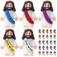 25 Pcs Mini Jesus Figures Original Design Decor Easter Egg Stuffers - Cute Jesus Ornaments Toys to Hide and Seek Tradition Re...