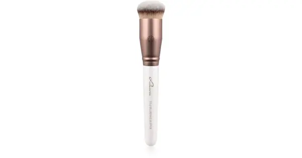 Luvia Cosmetics Prime Vegan Blurring Buffer Foundation and Powder Brush 115 (Pearl White / Metallic Coffee Brown)